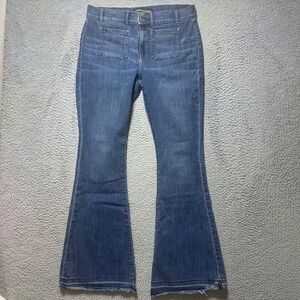 EXPRESS JEANS Bell Flare Mid Rise Denim Blue Jeans Women's Size 12R